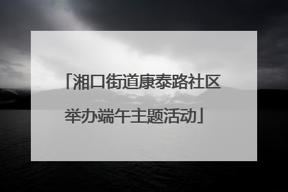 湘口街道康泰路社区举办端午主题活动