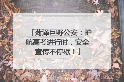 菏泽巨野公安：护航高考进行时，安全宣传不停歇！