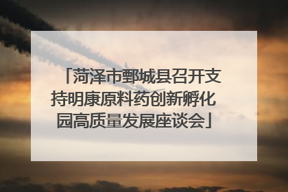 菏泽市鄄城县召开支持明康原料药创新孵化园高质量发展座谈会