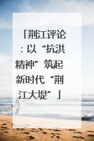 荆江评论：以“抗洪精神”筑起新时代“荆江大堤”