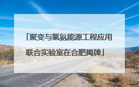 聚变与氢氨能源工程应用联合实验室在合肥揭牌