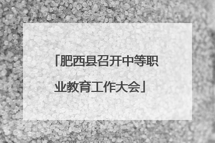 肥西县召开中等职业教育工作大会