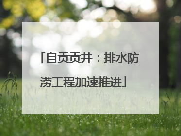 自贡贡井：排水防涝工程加速推进