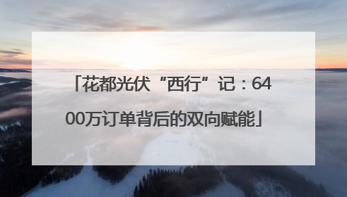 花都光伏“西行”记：6400万订单背后的双向赋能