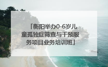 衡阳举办0-6岁儿童孤独症筛查与干预服务项目业务培训班
