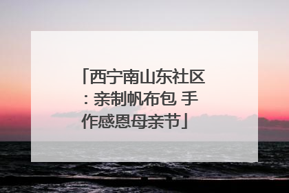 西宁南山东社区：亲制帆布包 手作感恩母亲节