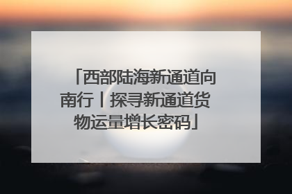 西部陆海新通道向南行丨探寻新通道货物运量增长密码