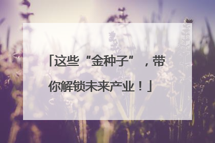 这些“金种子”，带你解锁未来产业！