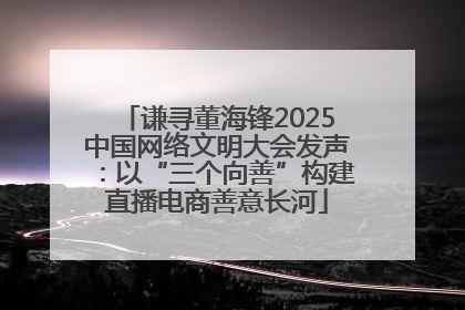 谦寻董海锋2025中国网络文明大会发声：以“三个向善”构建直播电商善意长河