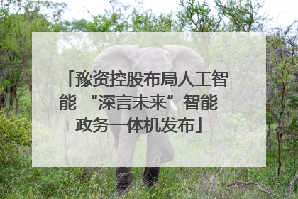 豫资控股布局人工智能 “深言未来”智能政务一体机发布