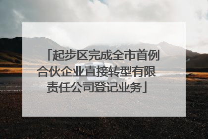 起步区完成全市首例合伙企业直接转型有限责任公司登记业务