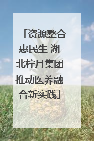 资源整合惠民生 湖北柠月集团推动医养融合新实践
