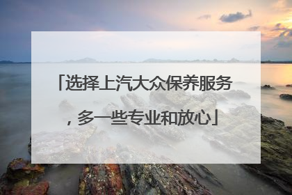 选择上汽大众保养服务，多一些专业和放心