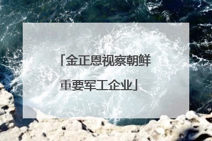 金正恩视察朝鲜重要军工企业