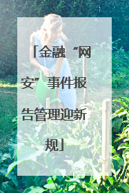 金融“网安”事件报告管理迎新规