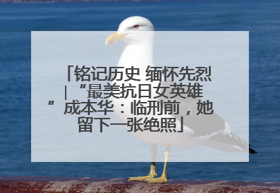 铭记历史 缅怀先烈 ∣“最美抗日女英雄”成本华：临刑前，她留下一张绝照