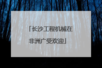 长沙工程机械在非洲广受欢迎