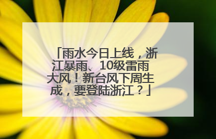 雨水今日上线，浙江暴雨、10级雷雨大风！新台风下周生成，要登陆浙江？