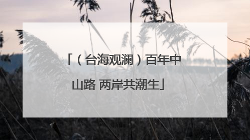（台海观澜）百年中山路 两岸共潮生