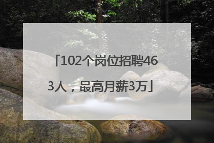 102个岗位招聘463人，最高月薪3万