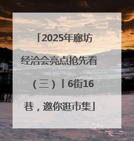 2025年廊坊经洽会亮点抢先看（三）丨6街16巷，邀你逛市集