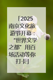 2025南京文化旅游节开幕：“世界文学之都”用百场活动等你打卡