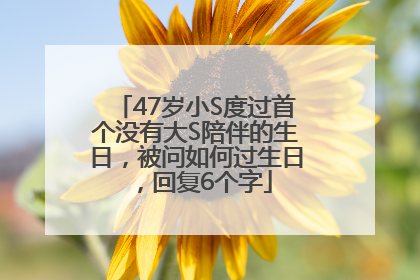 47岁小S度过首个没有大S陪伴的生日，被问如何过生日，回复6个字
