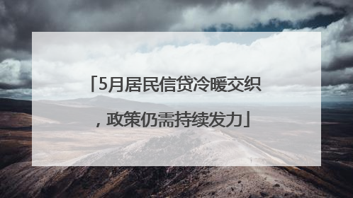 5月居民信贷冷暖交织，政策仍需持续发力