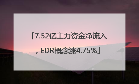 7.52亿主力资金净流入，EDR概念涨4.75%